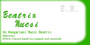 beatrix mucsi business card